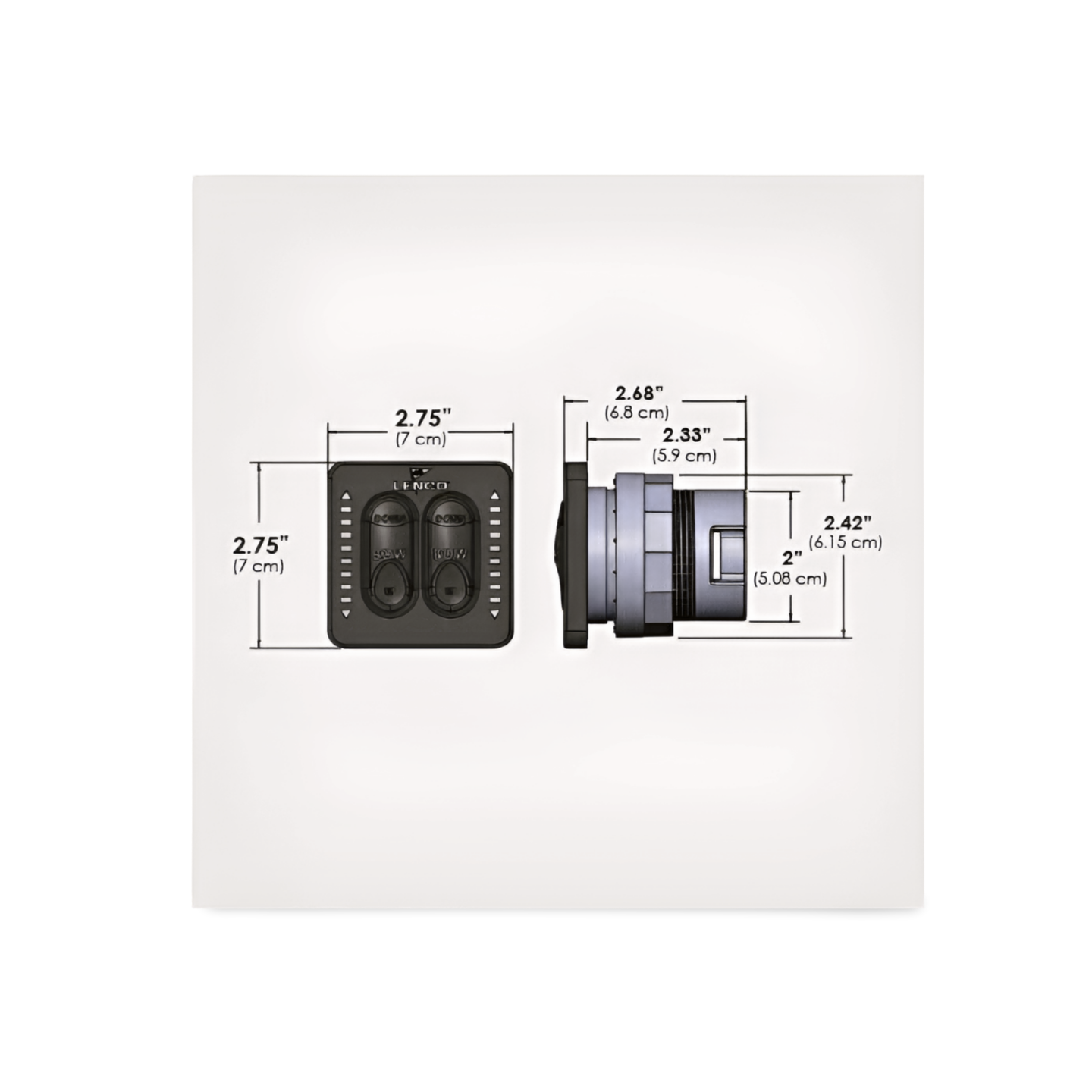 LED Trimmklappen Schalter (2 Teile) 12 & 24-Volt