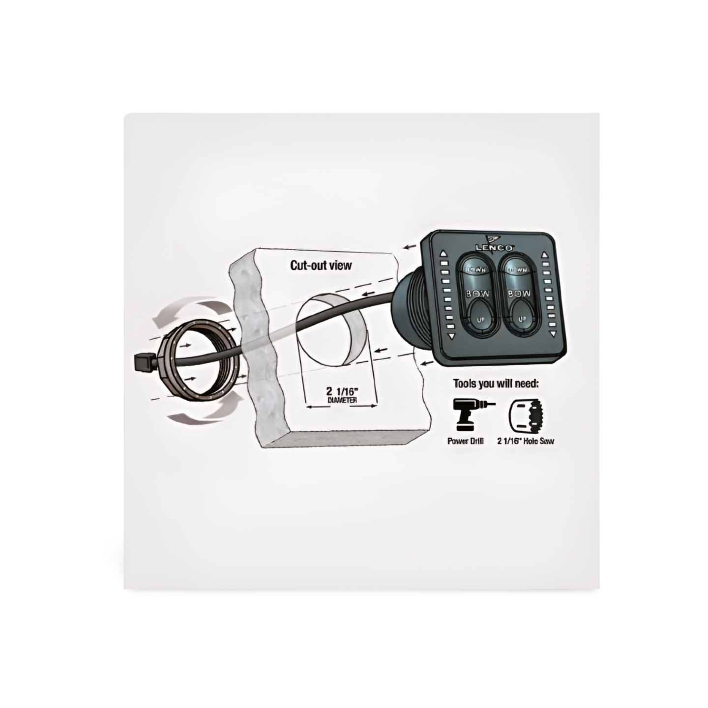 LED Trimmklappen Schalter (2 Teile) 12 & 24-Volt