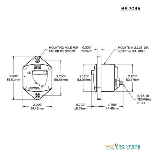 Blue Sea Systems BS7035 Sicherungsautomat 25A 187 Serie