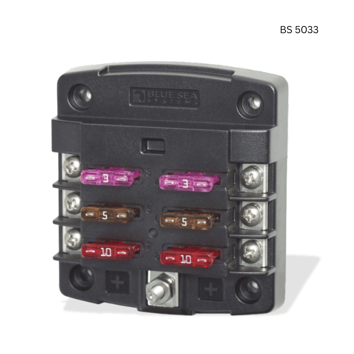 Blue Sea Systems BS 5033 Sicherungskasten 6-fach ohne Minus-Schiene (ohne Abdeckung)