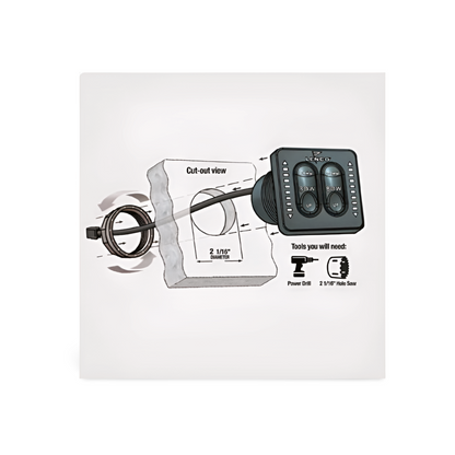 LED Trimmklappen Schalter (2 Teile) 12 & 24-Volt