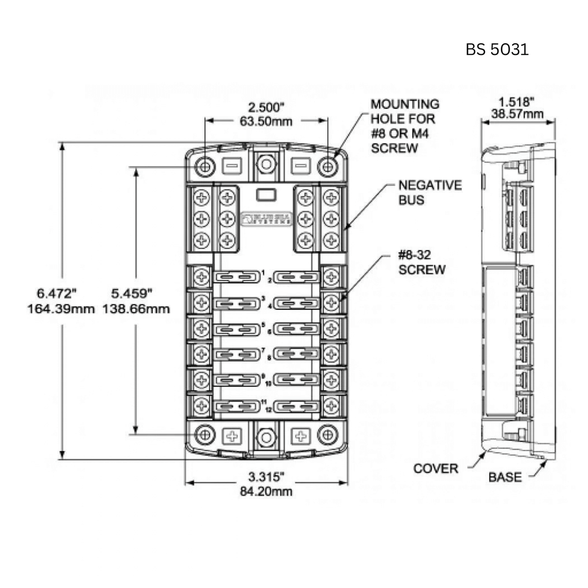 Blue Sea Systems BS5031- Abmessungen