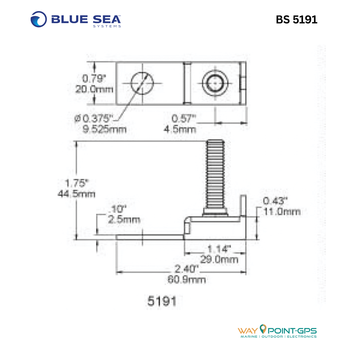Blue Sea Systems BS5191 Fuse Block Terminal 30-300A