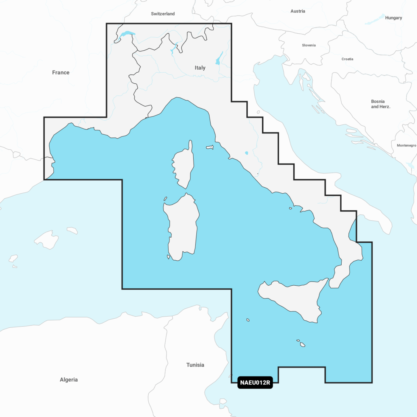 Navionics+ NAEU012R – Mittelmeer Zentral & West (Mediterranean Sea, Central & West)