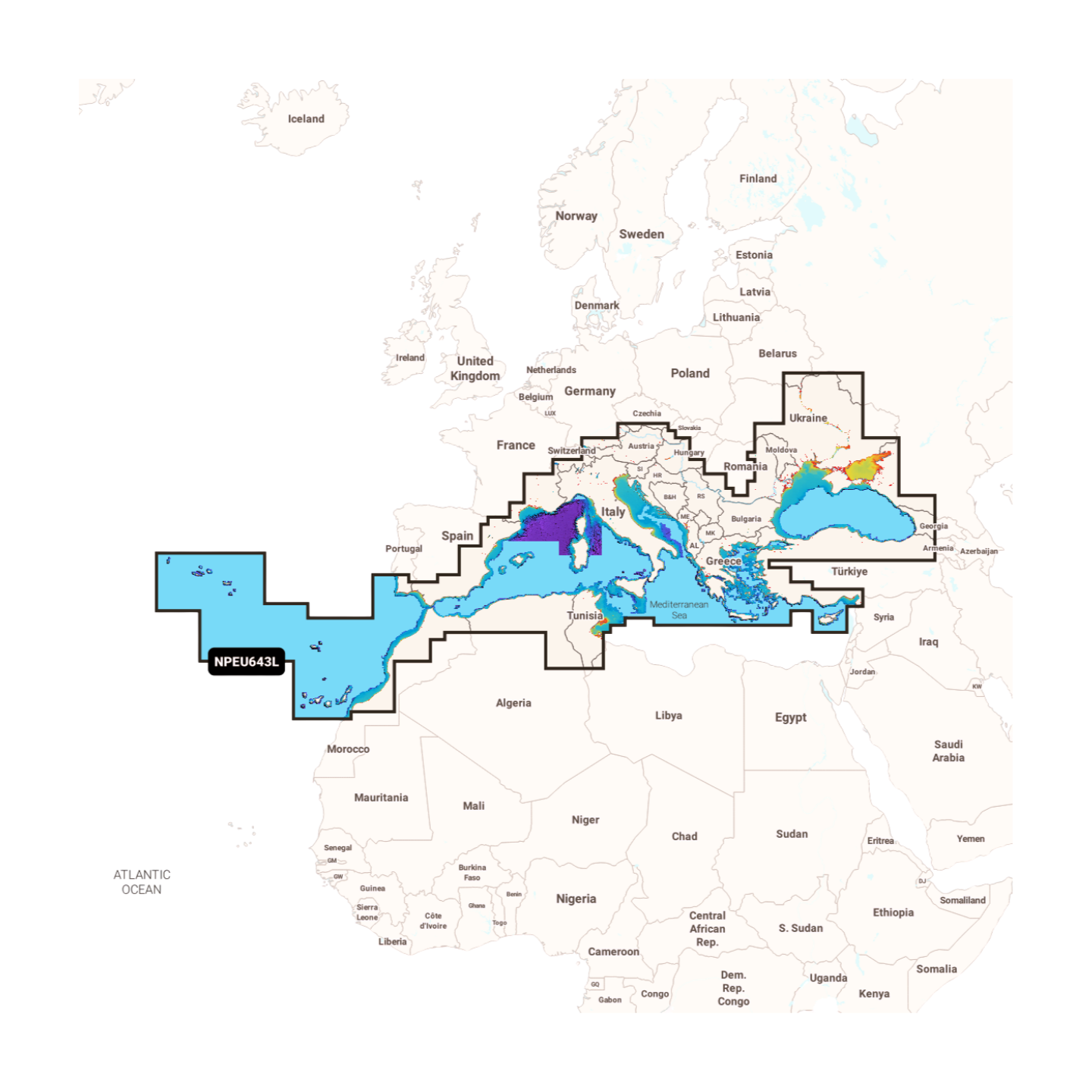 NAVIONICS PLATINUM+ Mittelmeer & Schwarzes Meer, EU643L